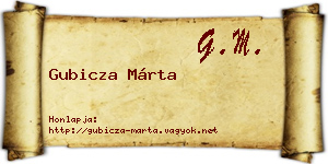 Gubicza Márta névjegykártya